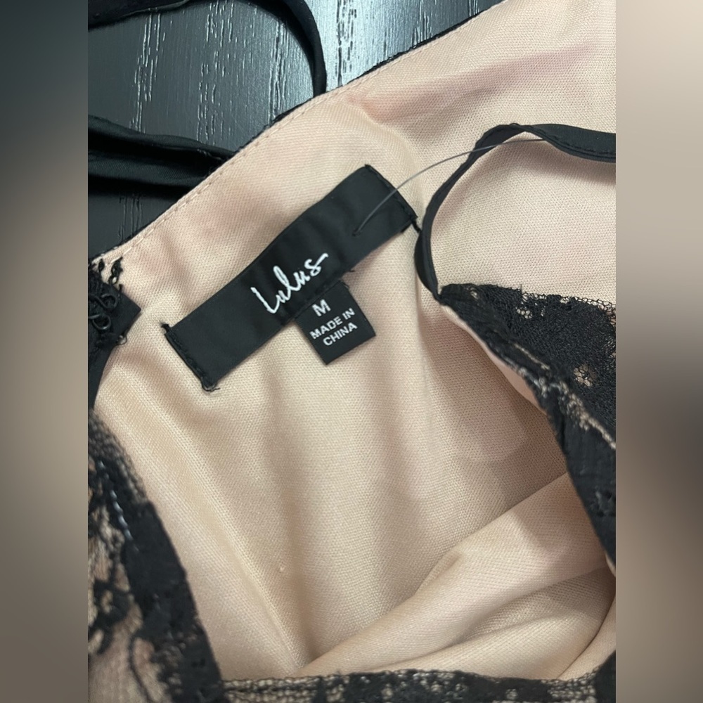 Lulus “Frilled to be Here” Black Lace Ruched Dress - Picture 8 of 9
